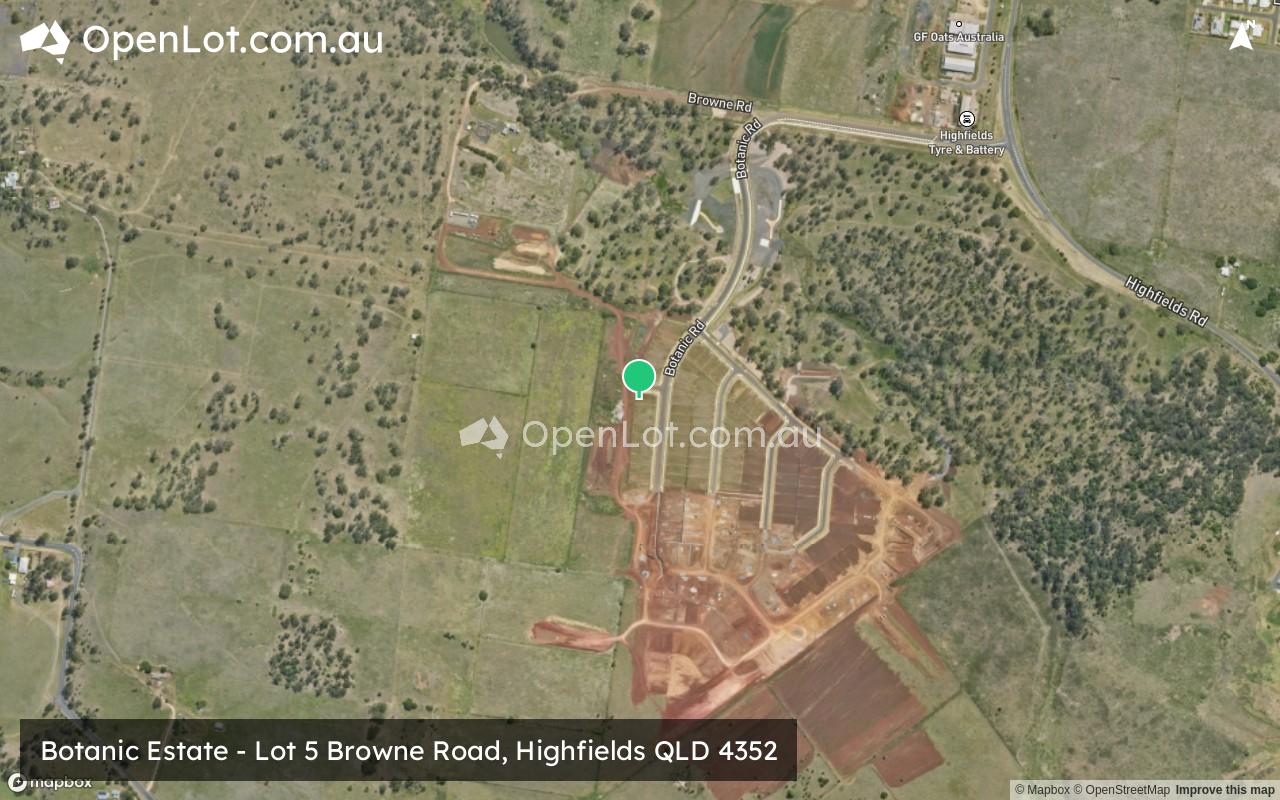 Satellite image for Botanic Estate - Lot 5 Browne Road, Highfields QLD 4352