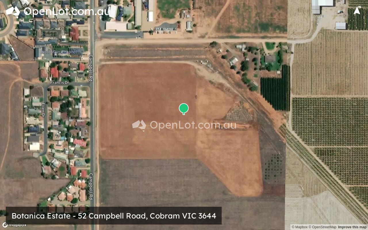 Satellite image for Botanica Estate - 52 Campbell Road, Cobram VIC 3644