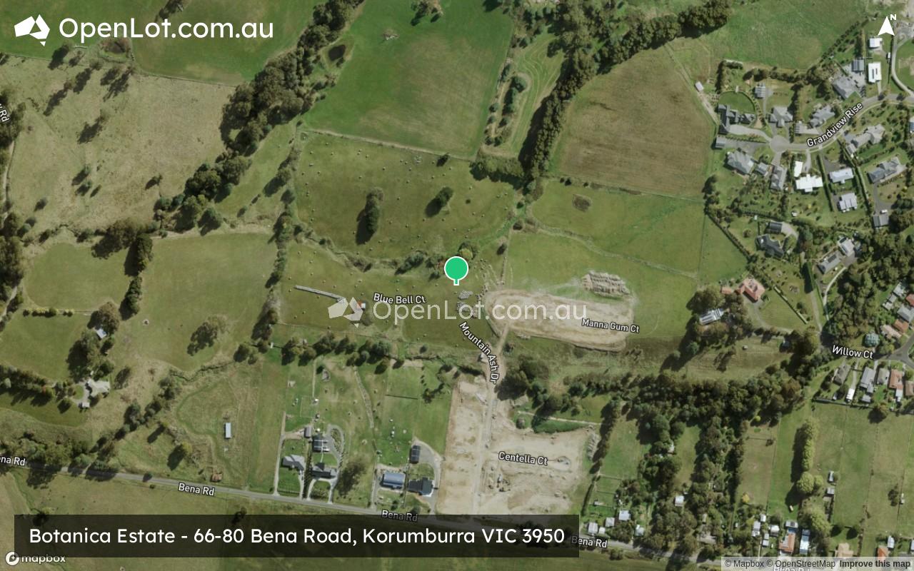 Satellite image for Botanica Estate - 66-80 Bena Road, Korumburra VIC 3950