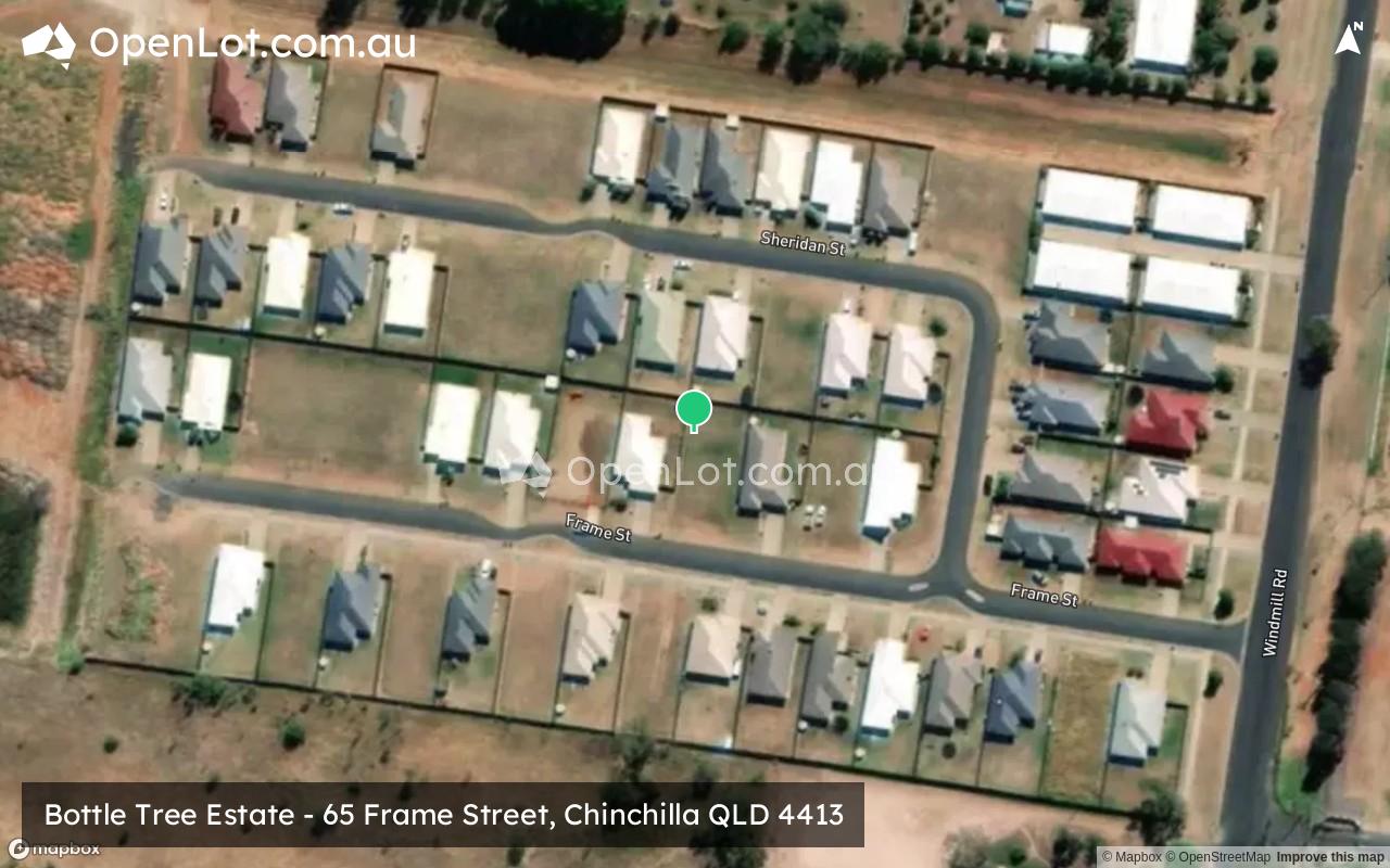 Satellite image for Bottle Tree Estate - 65 Frame Street, Chinchilla QLD 4413