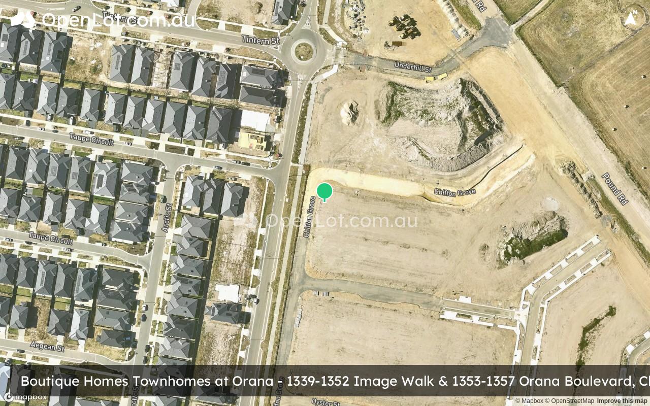 Satellite image for Boutique Homes Townhomes at Orana - 1339-1352 Image Walk & 1353-1357 Orana Boulevard, Clyde North VIC 3978
