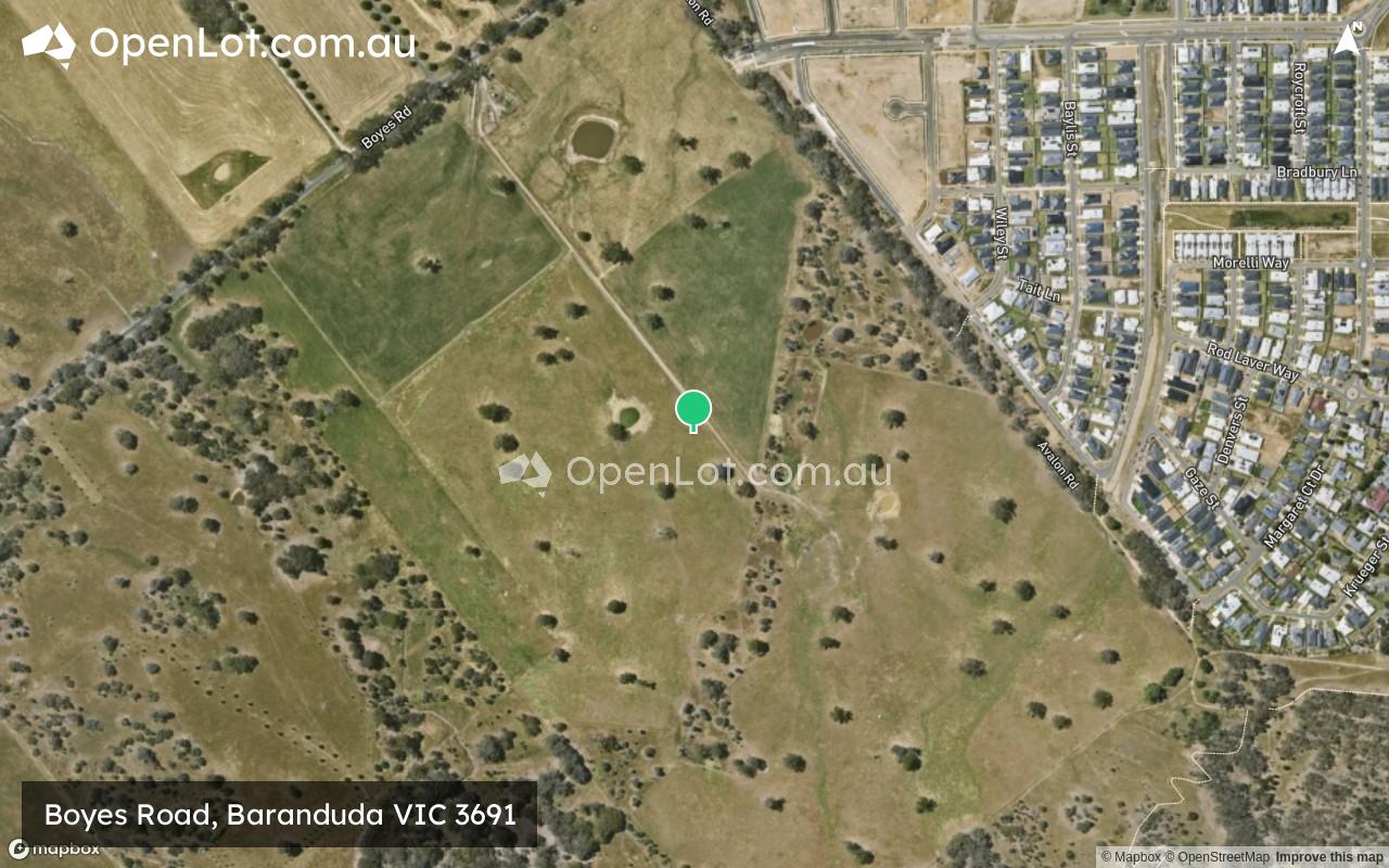 Satellite image for Boyes Road, Baranduda VIC 3691