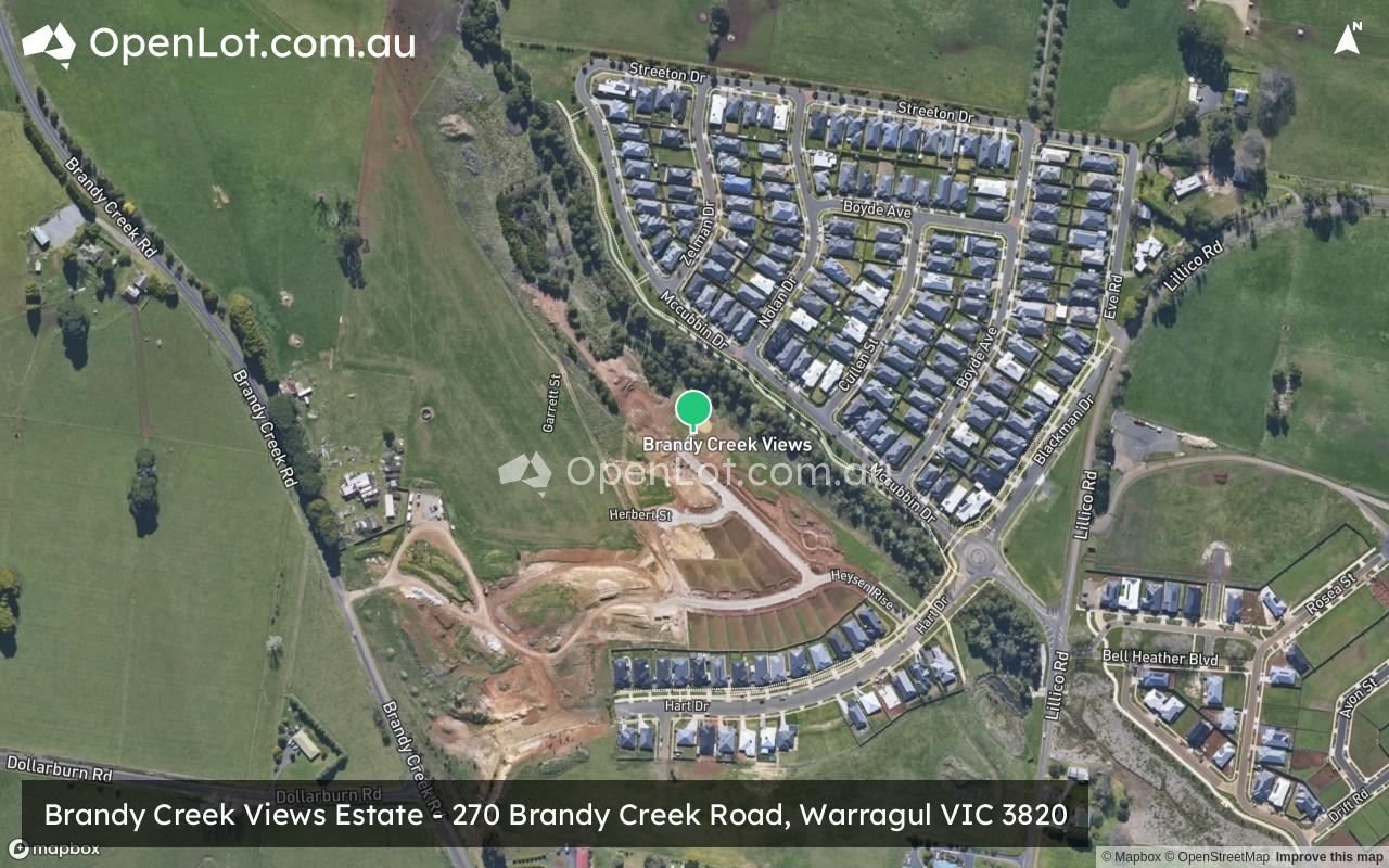 Satellite image for Brandy Creek Views Estate - 270 Brandy Creek Road, Warragul VIC 3820