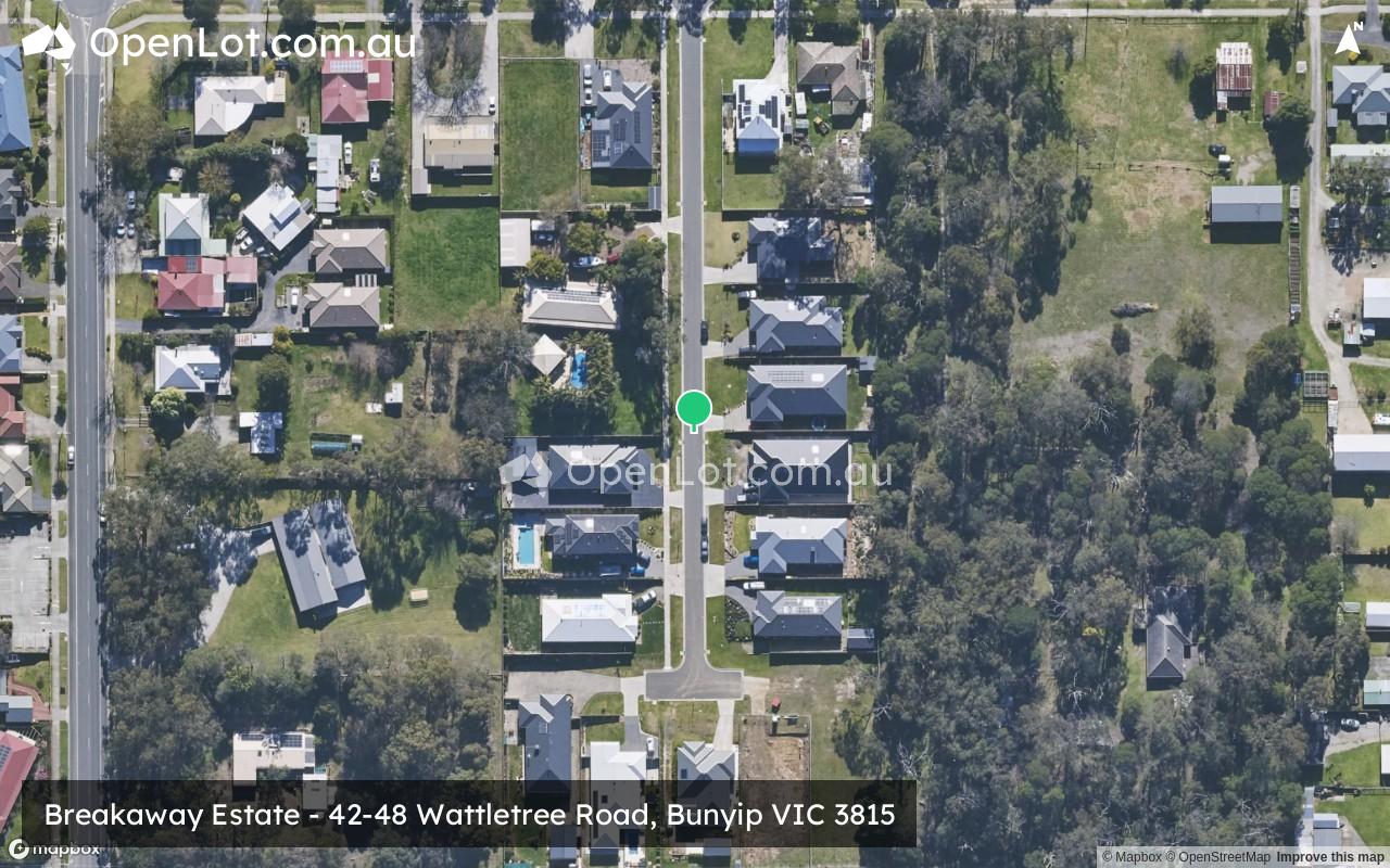 Satellite image for Breakaway Estate - 42-48 Wattletree Road, Bunyip VIC 3815