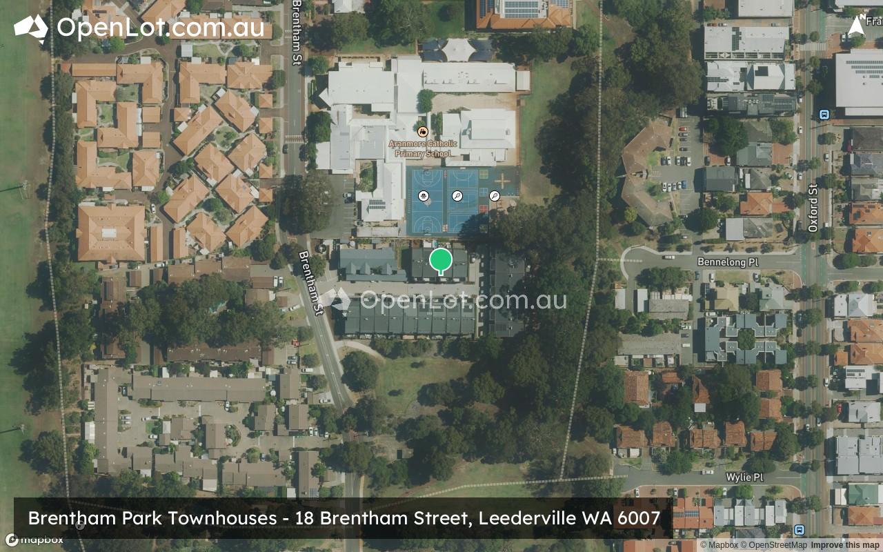 Satellite image for Brentham Park Townhouses - 18 Brentham Street, Leederville WA 6007