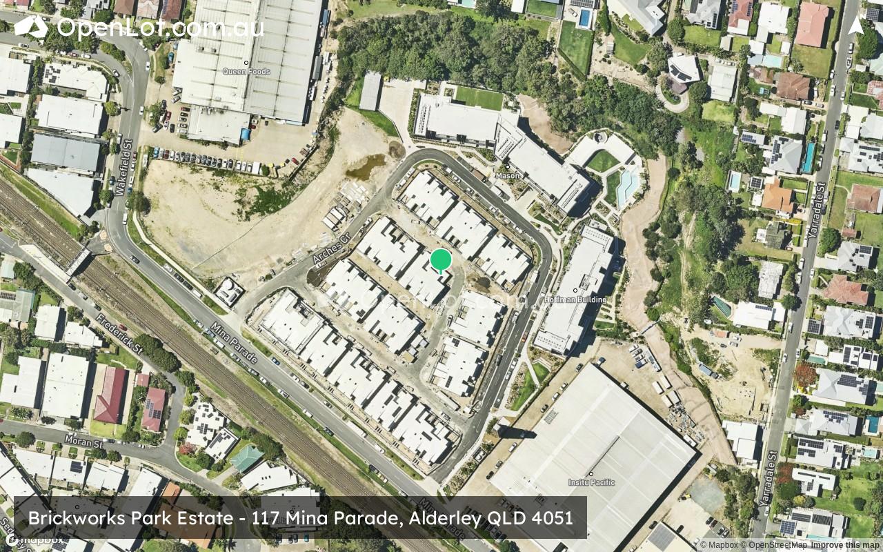 Satellite image for Brickworks Park Estate - 117 Mina Parade, Alderley QLD 4051