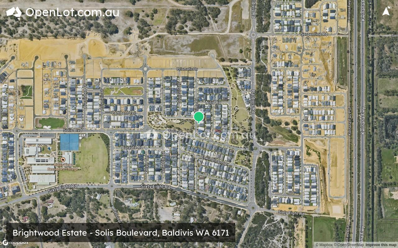 Satellite image for Brightwood Estate - Solis Boulevard, Baldivis WA 6171