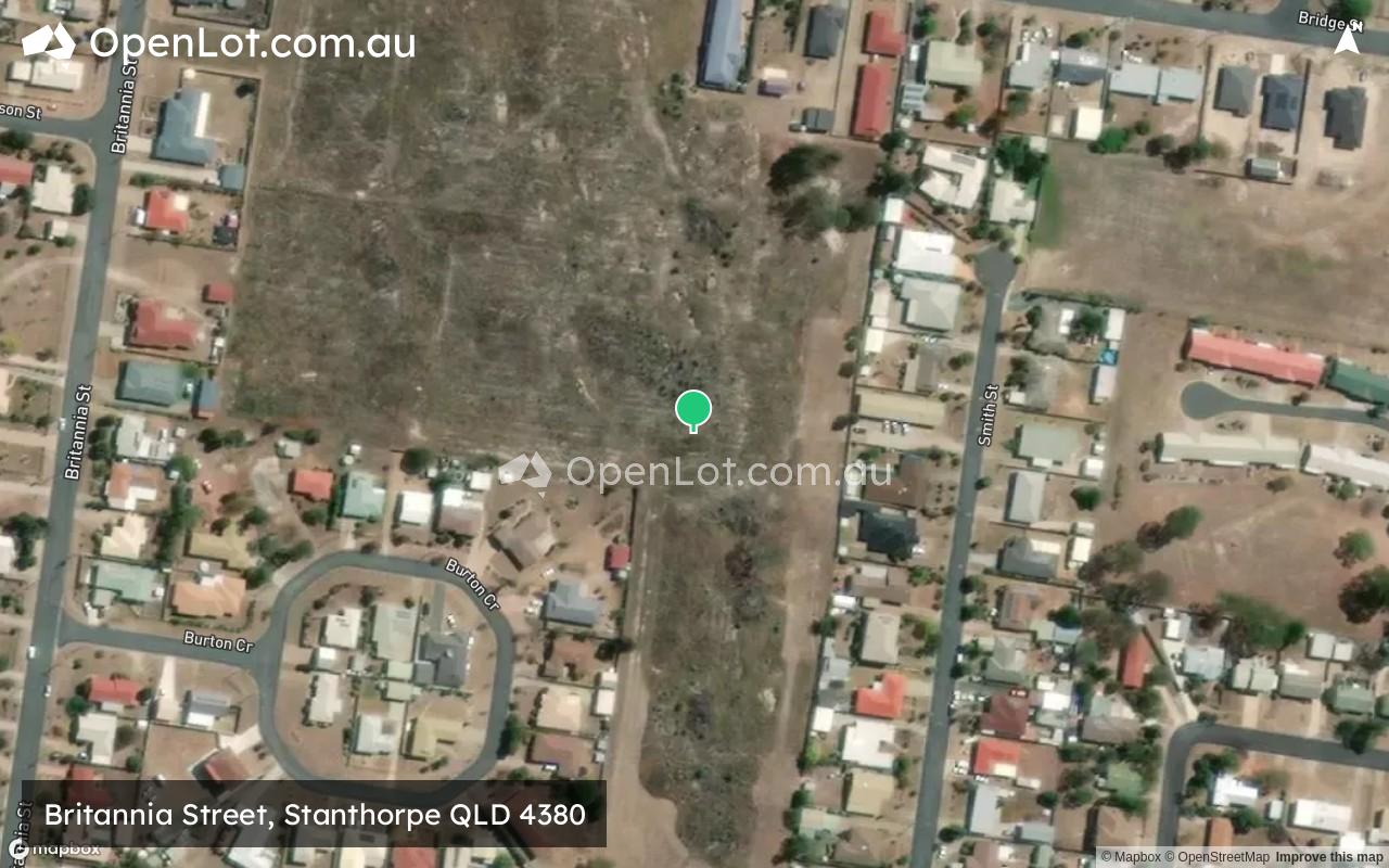 Satellite image for Britannia Street, Stanthorpe QLD 4380