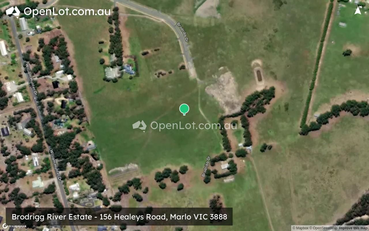 Satellite image for Brodrigg River Estate - 156 Healeys Road, Marlo VIC 3888
