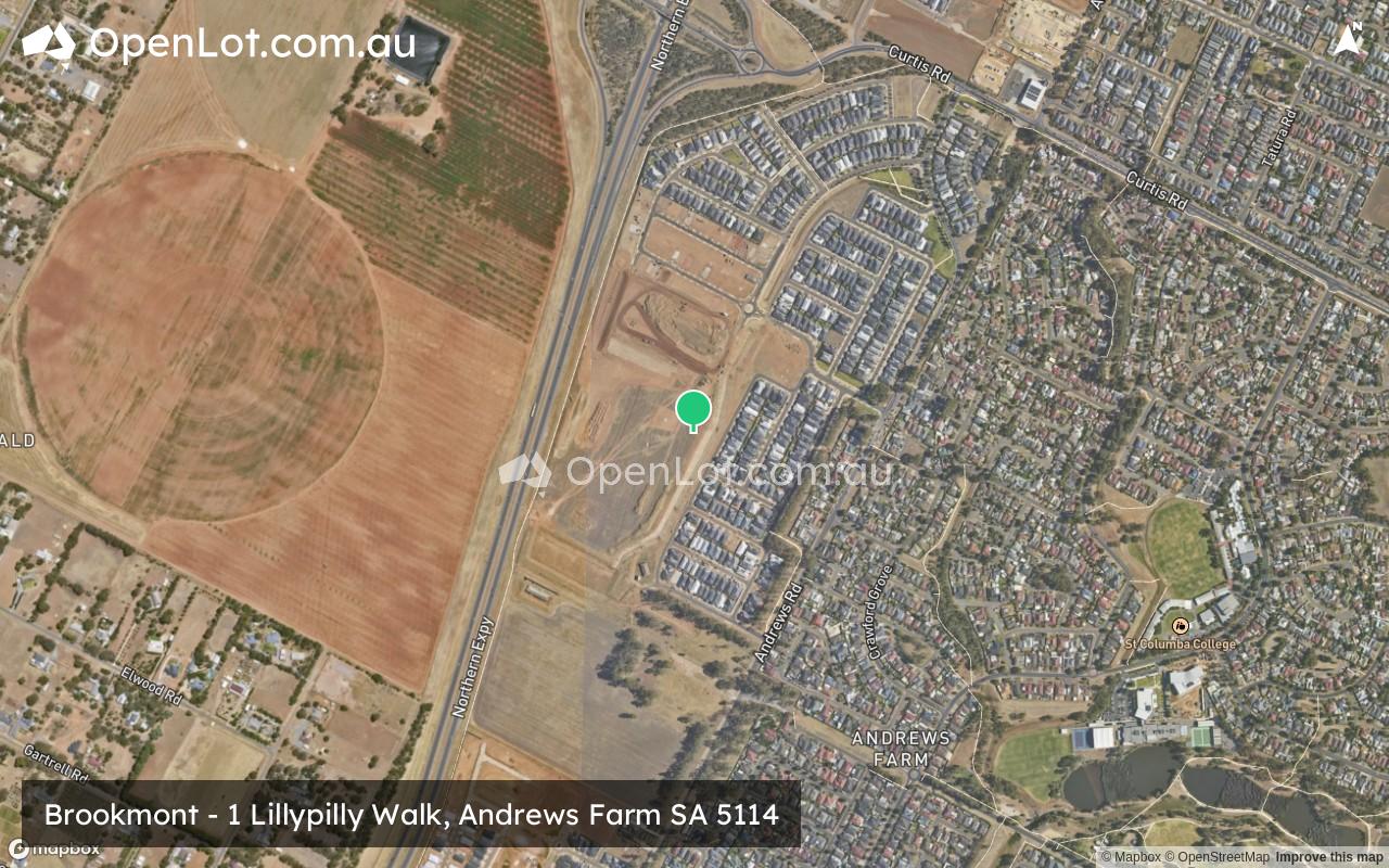 Satellite image for Brookmont - 1 Lillypilly Walk, Andrews Farm SA 5114
