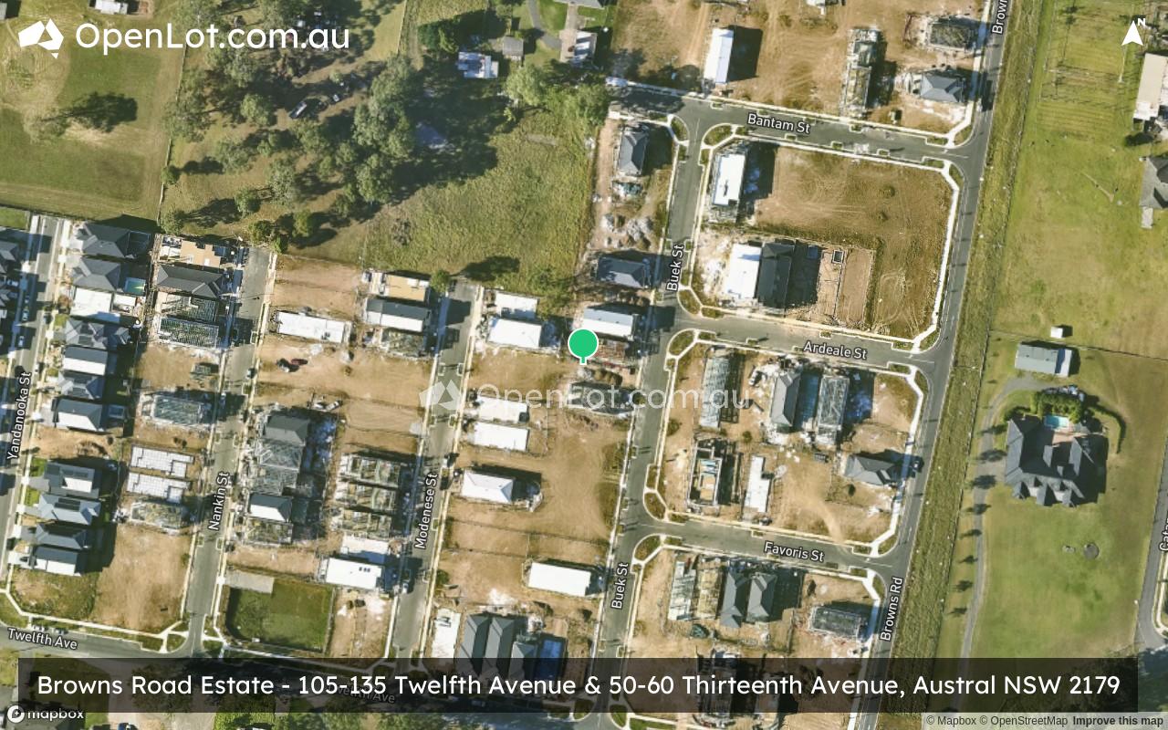 Satellite image for Twelfth Avenue Estate - 105-135 Twelfth Avenue & 50-60 Thirteenth Avenue, Austral NSW 2179