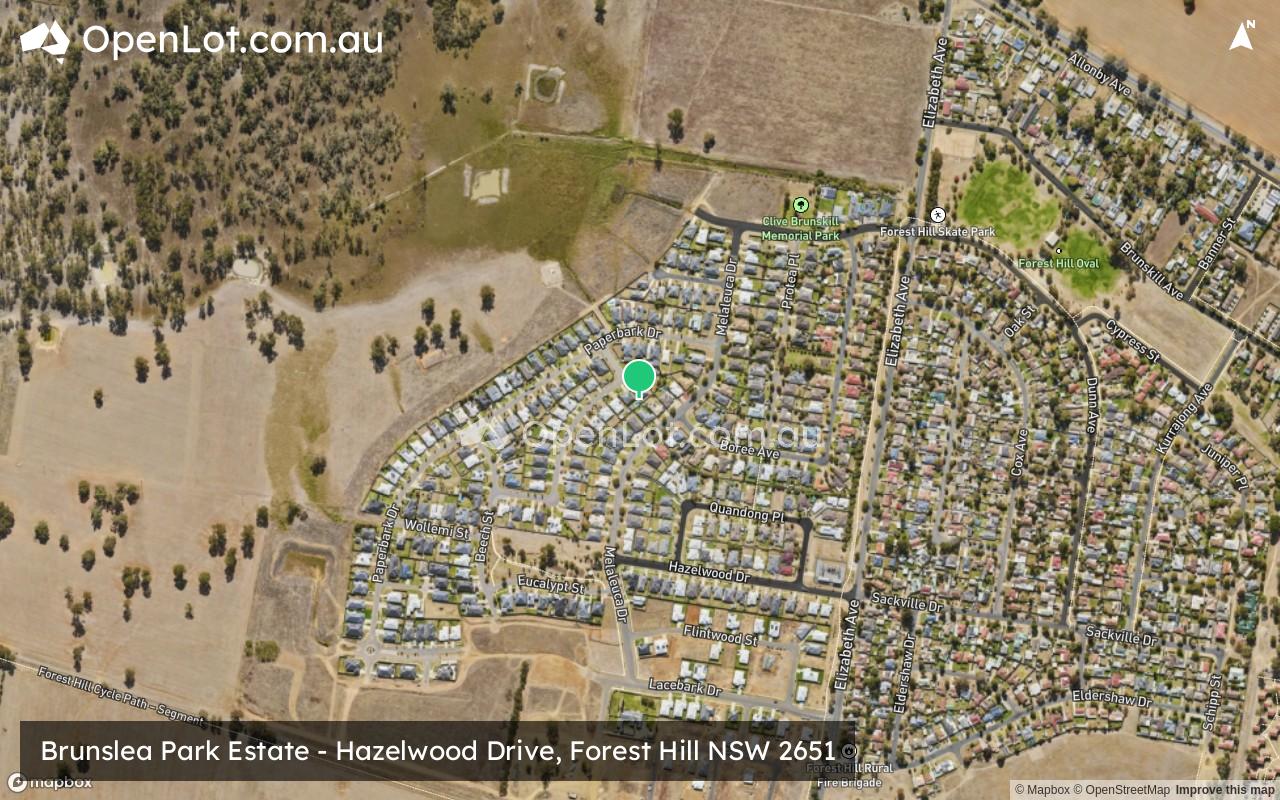 Satellite image for Brunslea Park Estate - Hazelwood Drive, Forest Hill NSW 2651