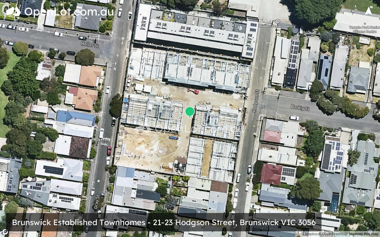 Satellite image for Brunswick Established Townhomes - 21-23 Hodgson Street, Brunswick VIC 3056