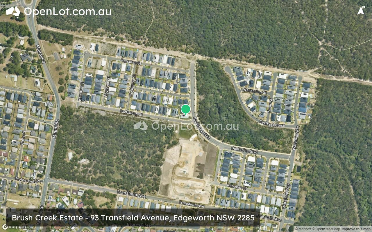 Satellite image for Brush Creek Estate - 93 Transfield Avenue, Edgeworth NSW 2285
