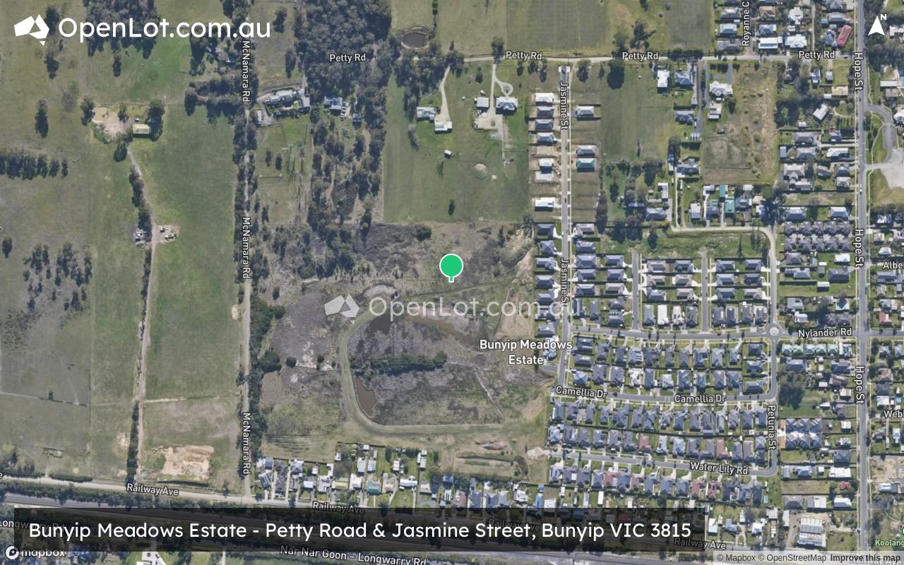 Satellite image for Bunyip Meadows Estate - Petty Road & Jasmine Street, Bunyip VIC 3815