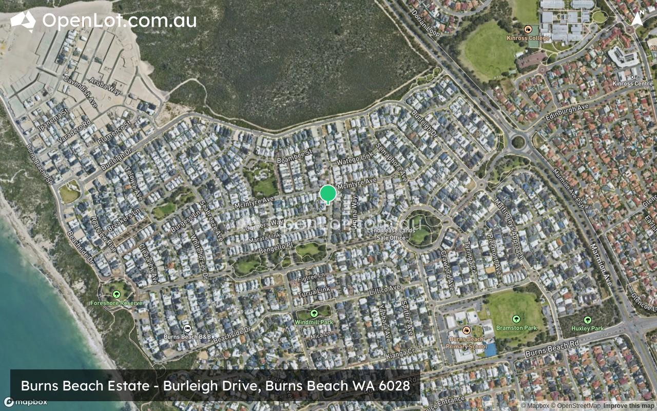 Satellite image for Burns Beach Estate - Burleigh Drive, Burns Beach WA 6028