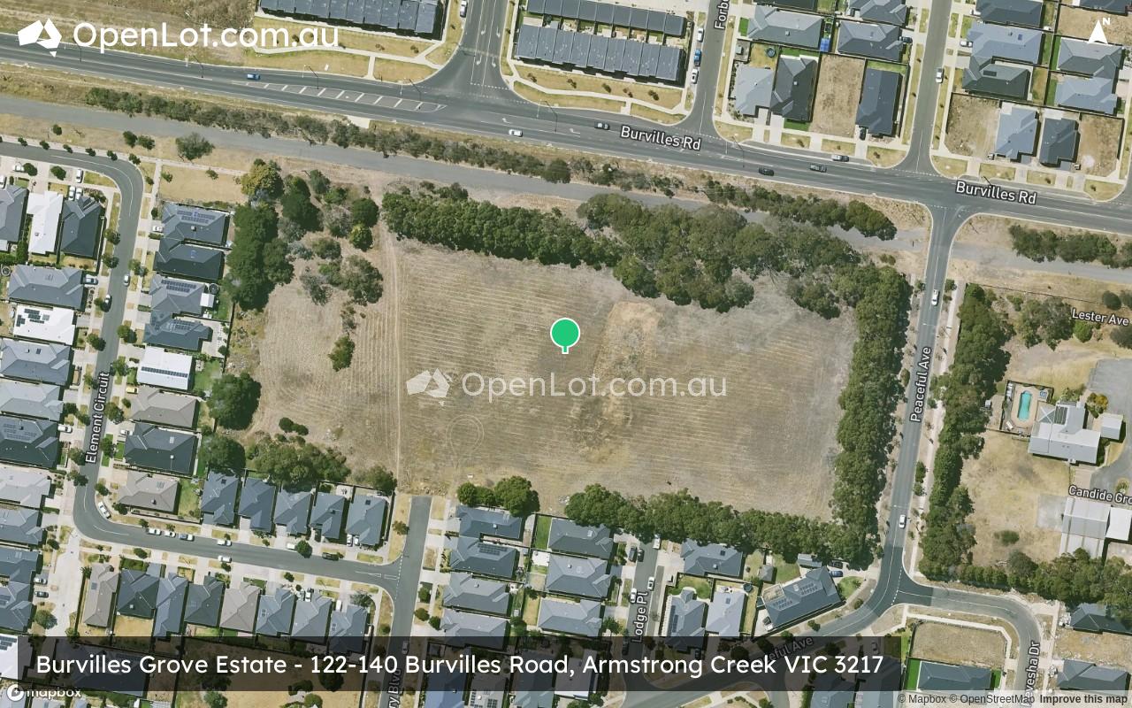 Satellite image for Burvilles Grove Estate - 122-140 Burvilles Road, Armstrong Creek VIC 3217