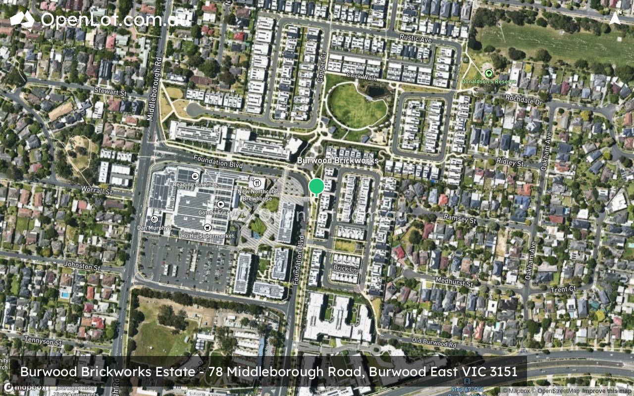 Satellite image for Burwood Brickworks Estate - 78 Middleborough Road, Burwood East VIC 3151
