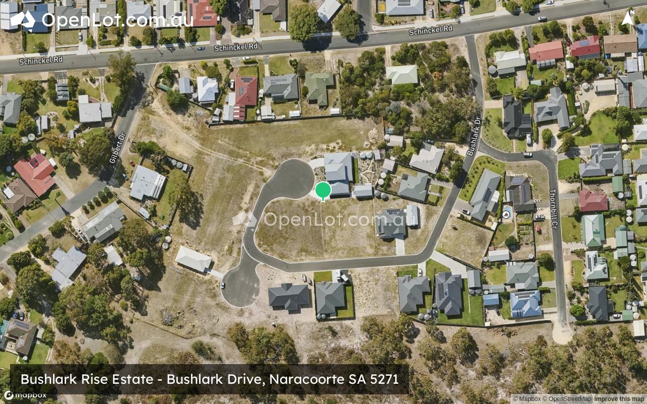 Satellite image for Bushlark Rise Estate - Bushlark Drive, Naracoorte SA 5271