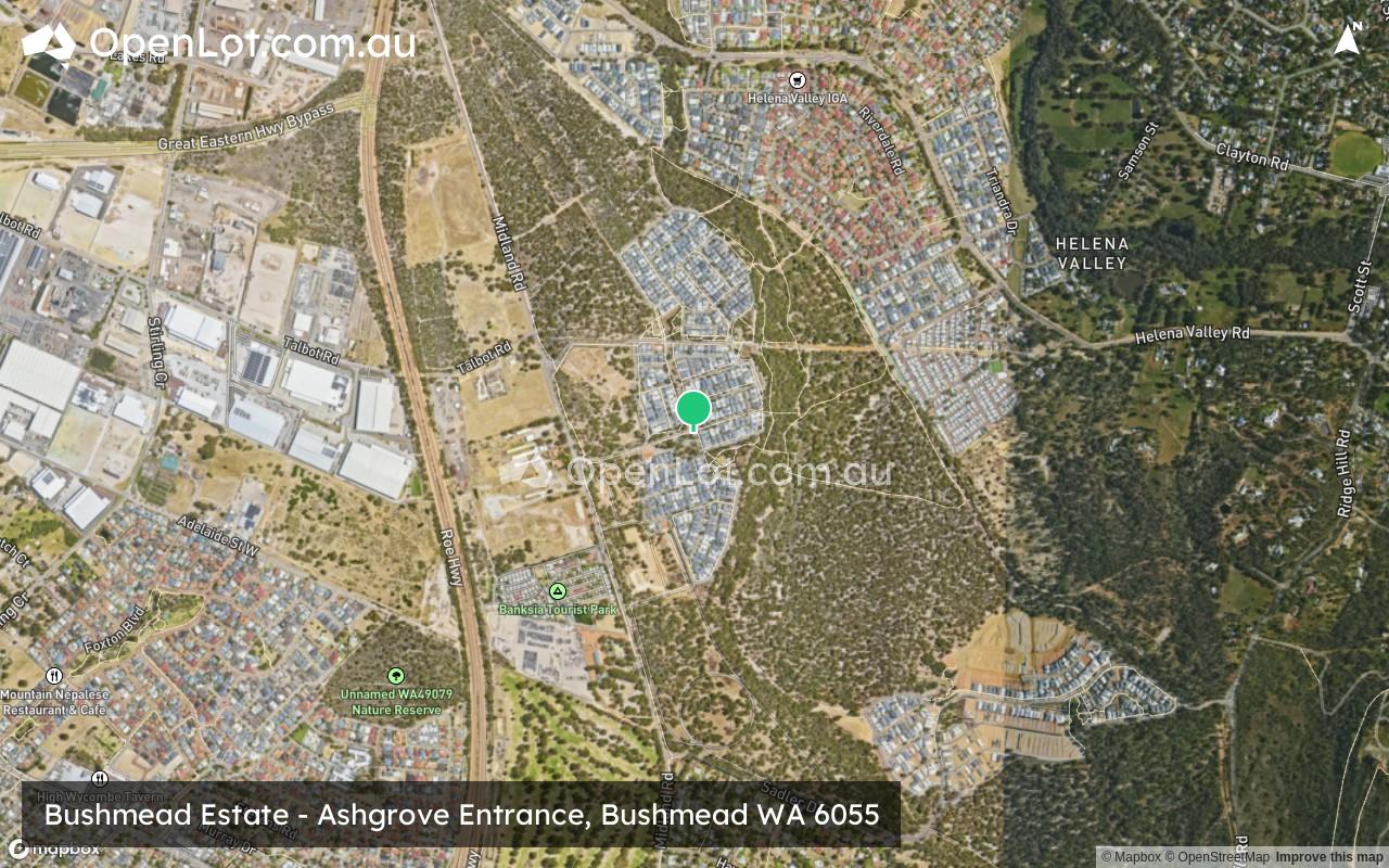 Satellite image for Bushmead Estate - Ashgrove Entrance, Bushmead WA 6055