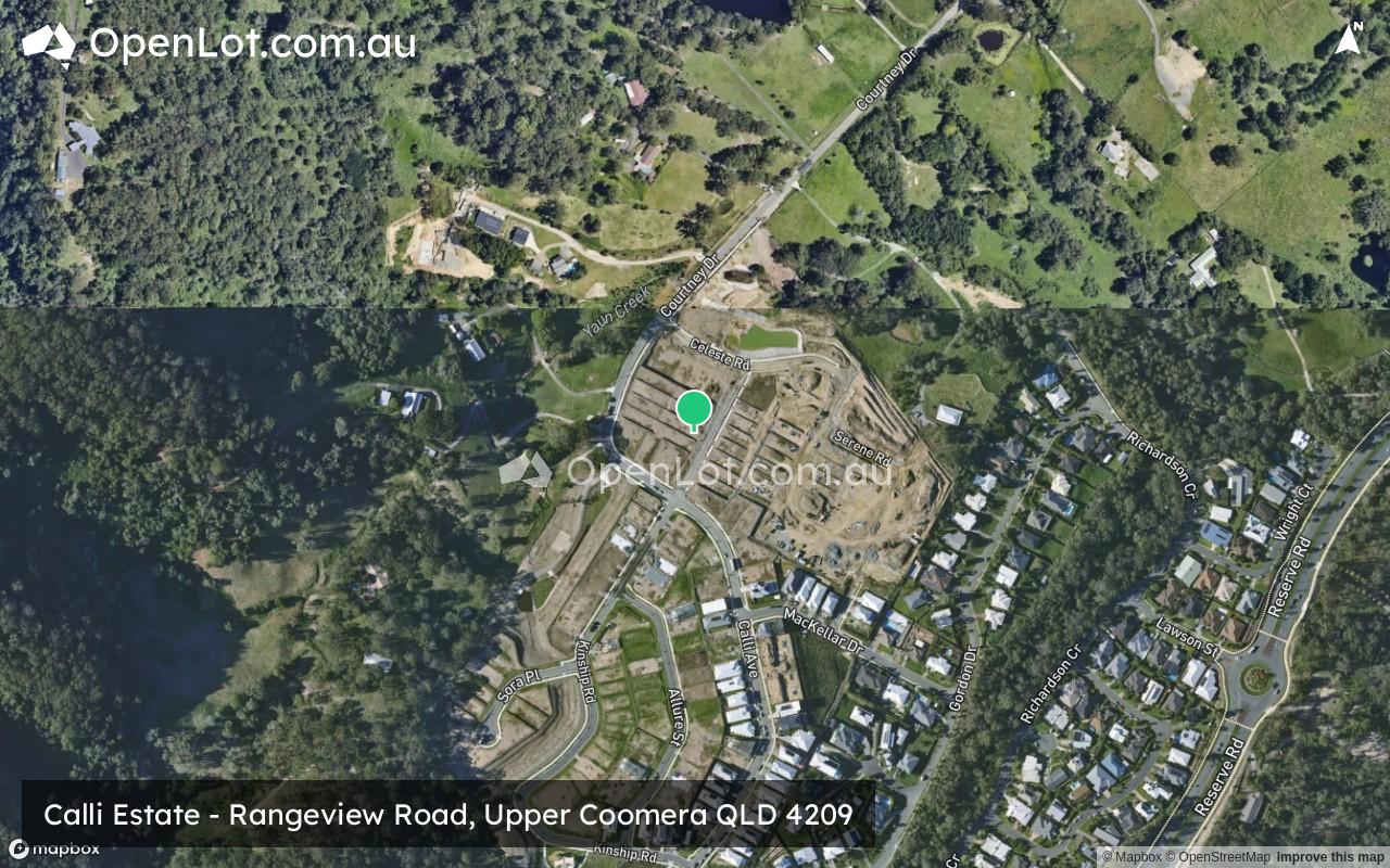 Satellite image for Calli Estate - Rangeview Road, Upper Coomera QLD 4209
