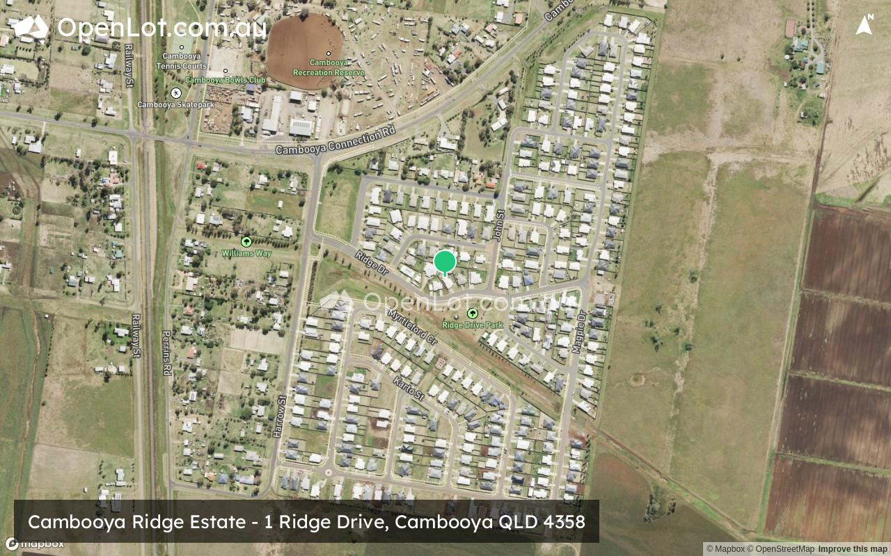 Satellite image for Cambooya Ridge Estate - 1 Ridge Drive, Cambooya QLD 4358