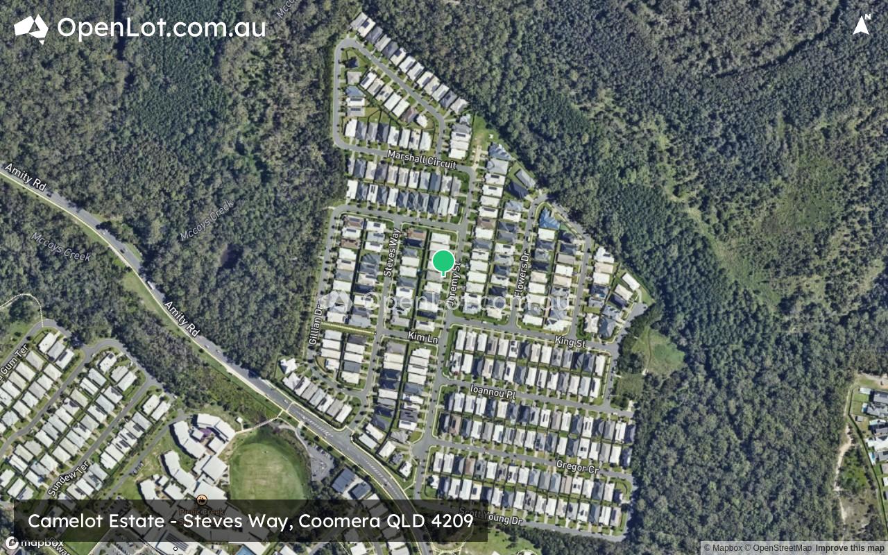 Satellite image for Camelot Estate - Steves Way, Coomera QLD 4209