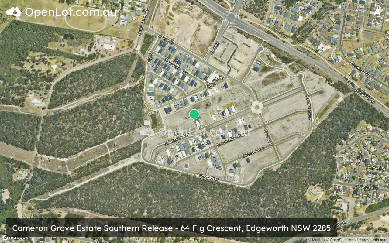 Satellite image for Cameron Grove Estate Southern Release - 64 Fig Crescent, Edgeworth NSW 2285