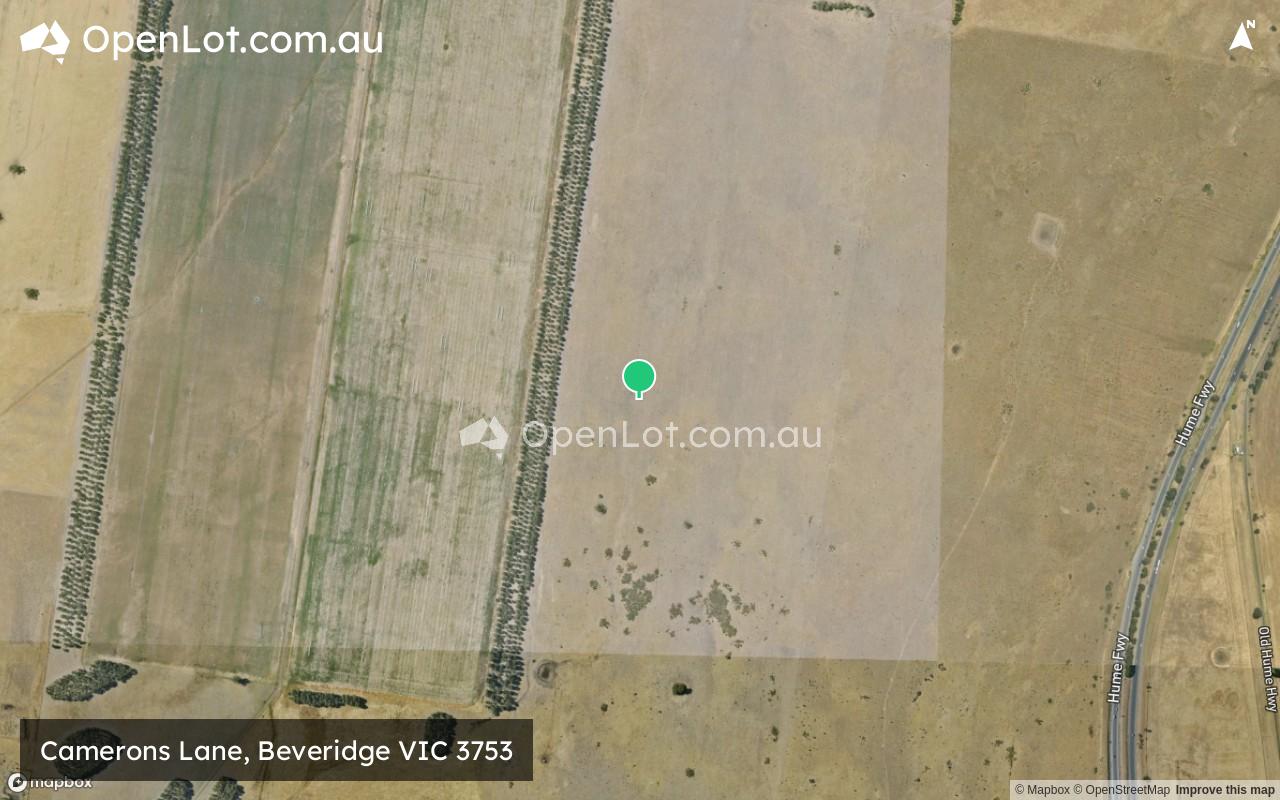 Satellite image for Camerons Lane, Beveridge VIC 3753