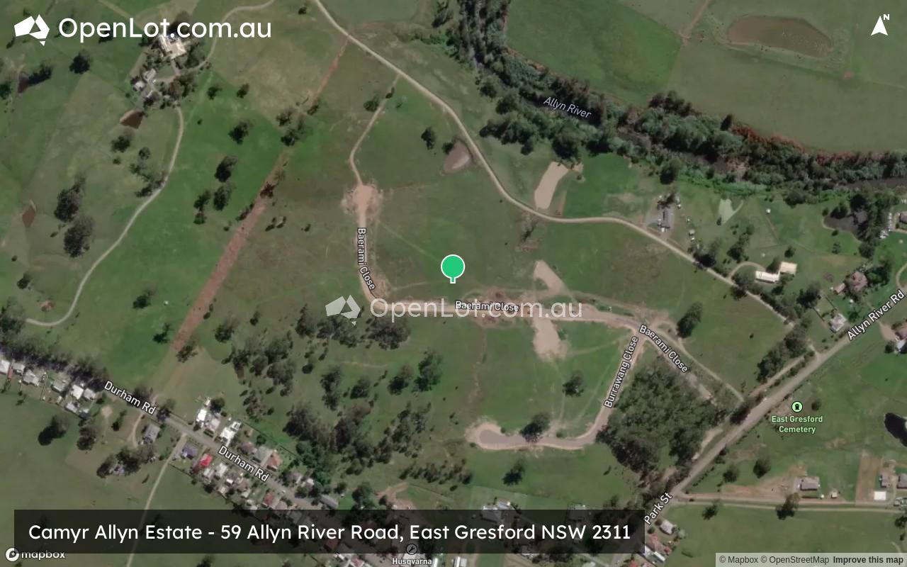 Satellite image for Camyr Allyn Estate - 59 Allyn River Road, East Gresford NSW 2311