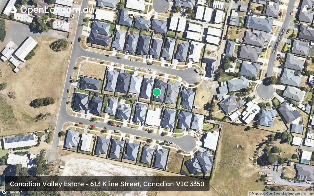 Satellite image for Canadian Valley Estate - 613 Kline Street, Canadian VIC 3350
