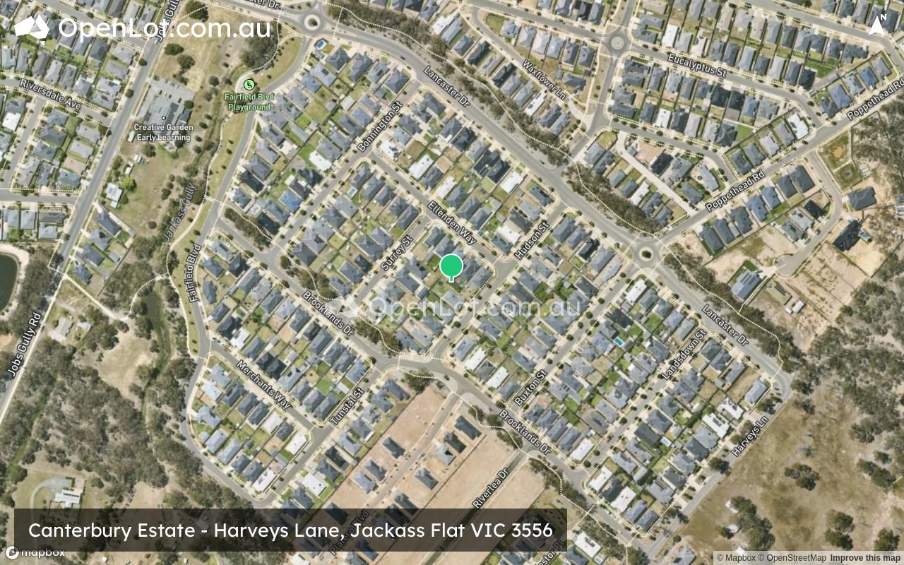 Satellite image for Canterbury Estate - Harveys Lane, Jackass Flat VIC 3556