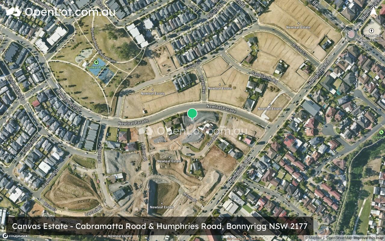 Satellite image for Canvas Estate - Cabramatta Road & Humphries Road, Bonnyrigg NSW 2177