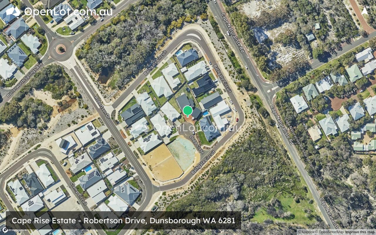 Satellite image for Cape Rise Estate - Robertson Drive, Dunsborough WA 6281