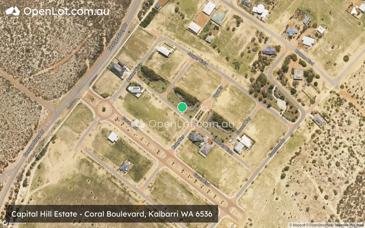 Satellite image for Capital Hill Estate - Coral Boulevard, Kalbarri WA 6536