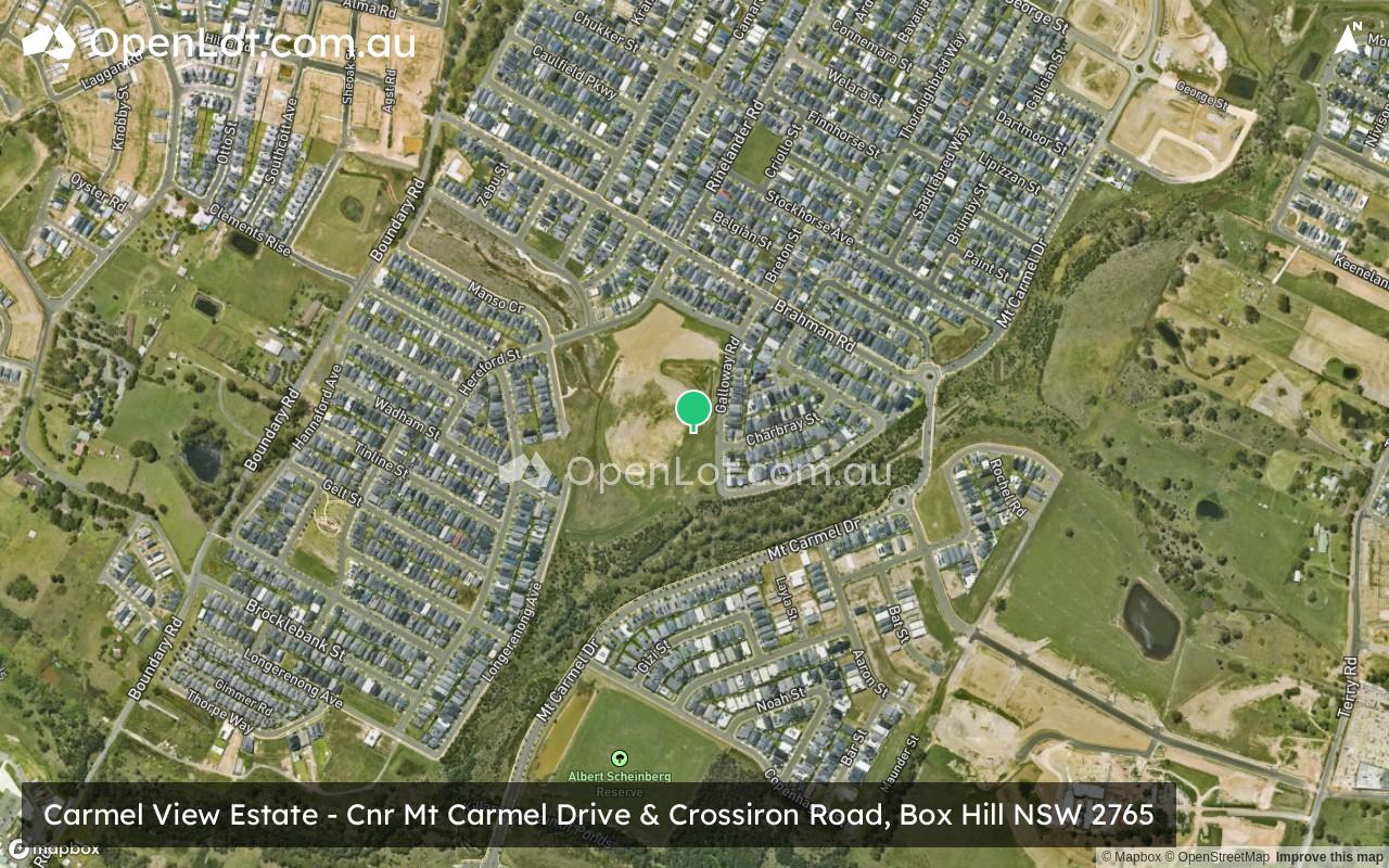 Satellite image for Carmel View Estate - Cnr Mt Carmel Drive & Crossiron Road, Box Hill NSW 2765