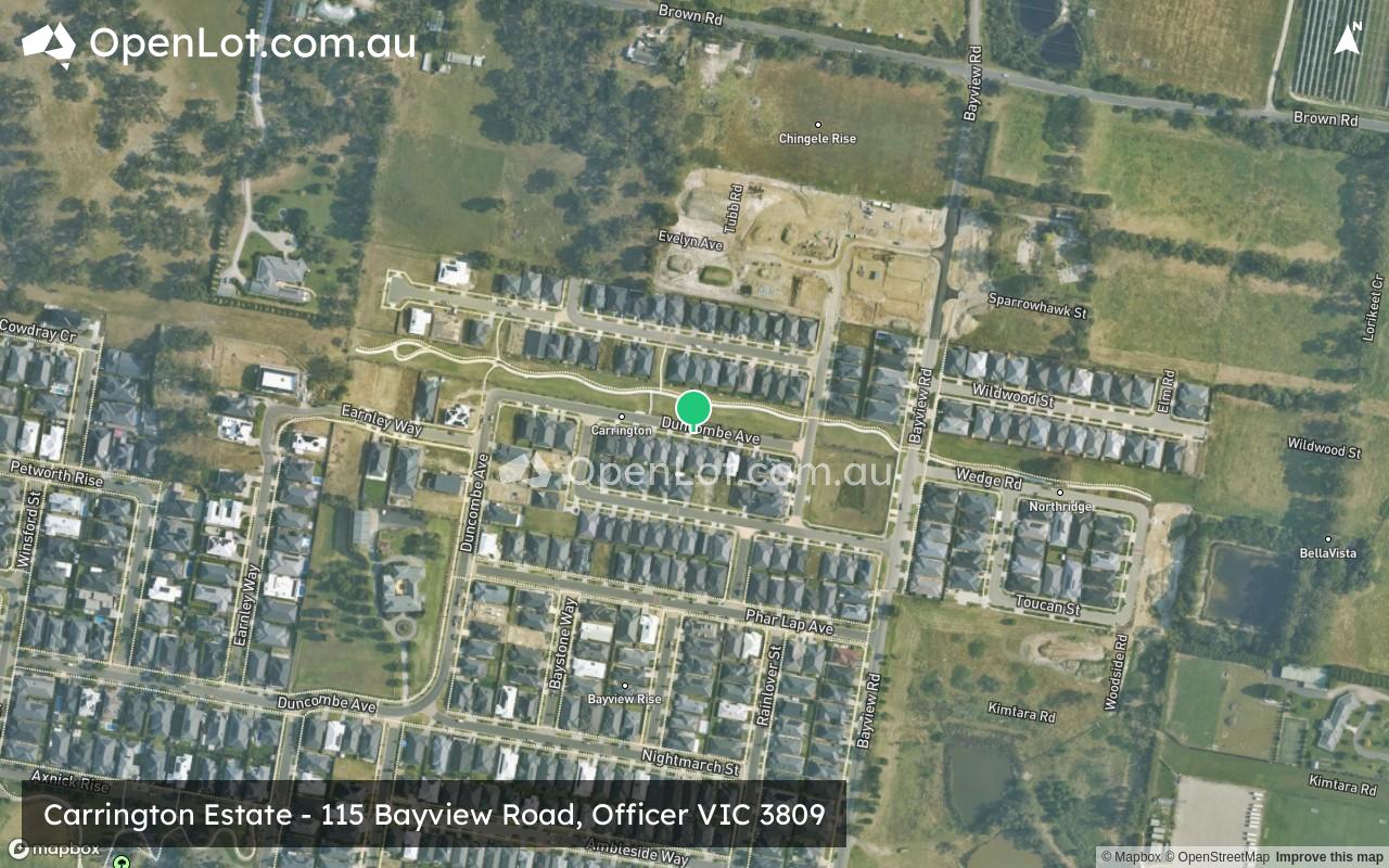 Satellite image for Carrington Estate - 115 Bayview Road, Officer VIC 3809
