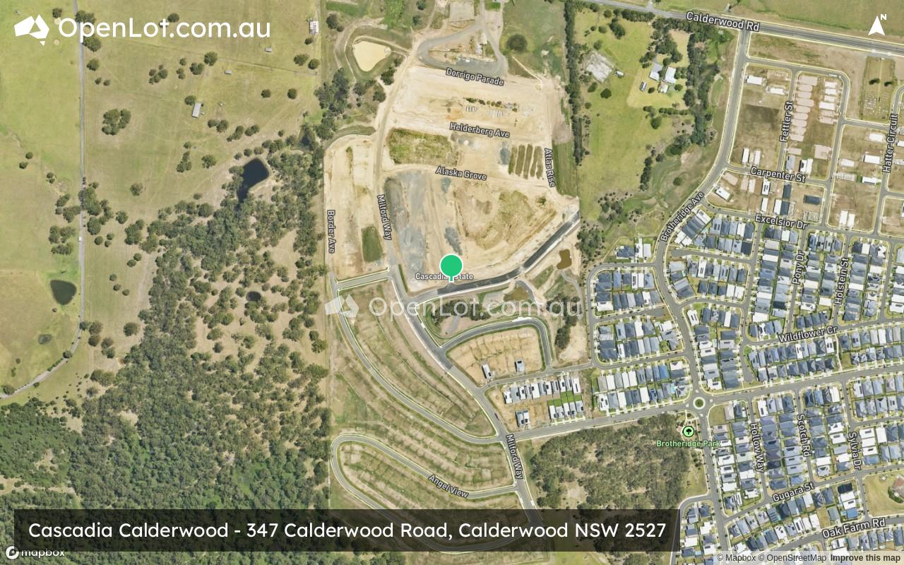 Satellite image for Cascadia Calderwood - 347 Calderwood Road, Calderwood NSW 2527