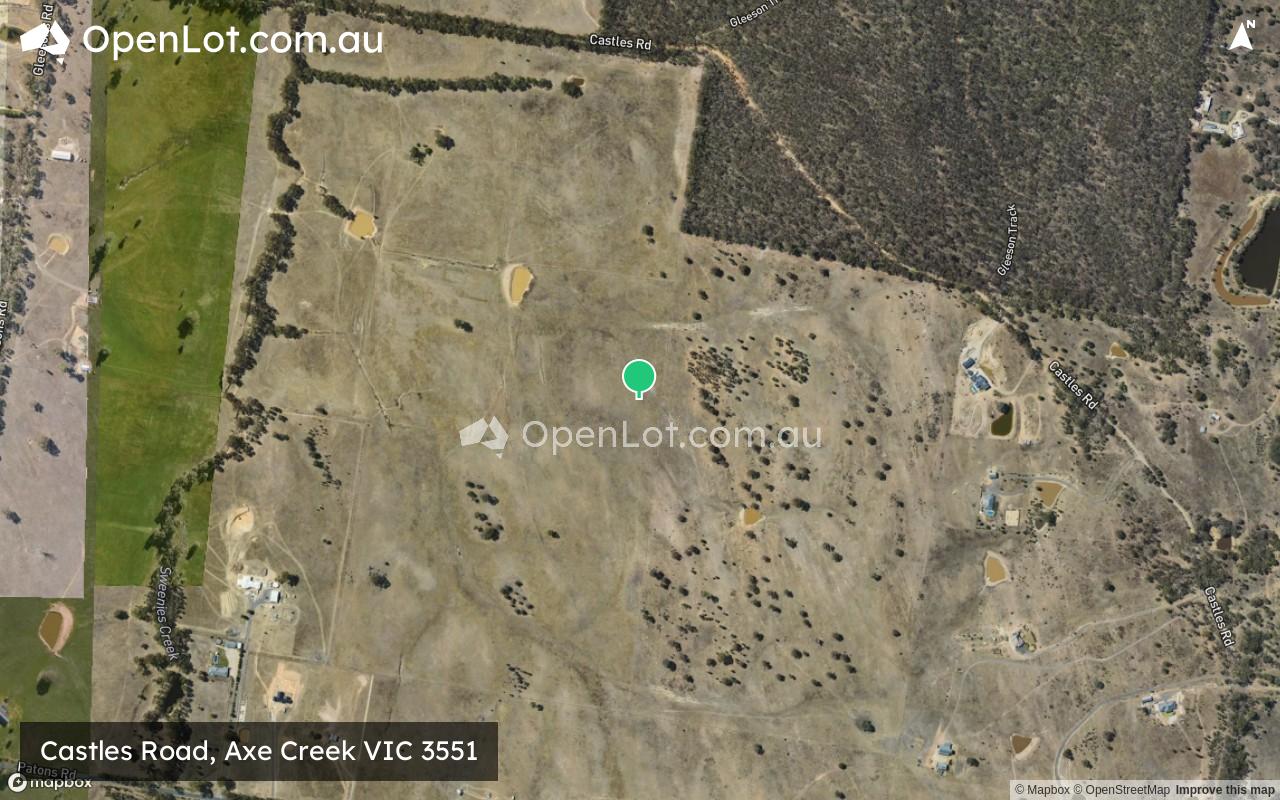 Satellite image for Castles Road, Axe Creek VIC 3551