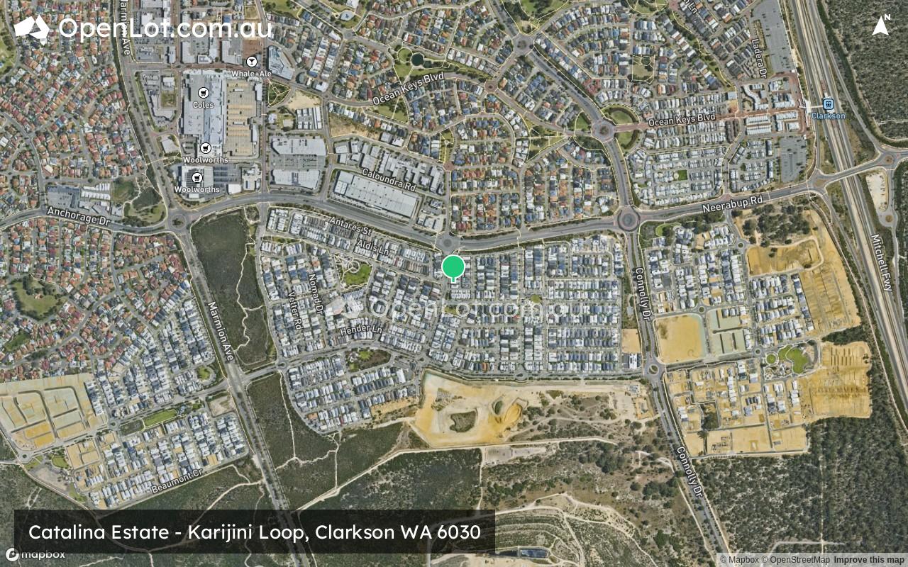 Satellite image for Catalina Estate - Karijini Loop, Clarkson WA 6030