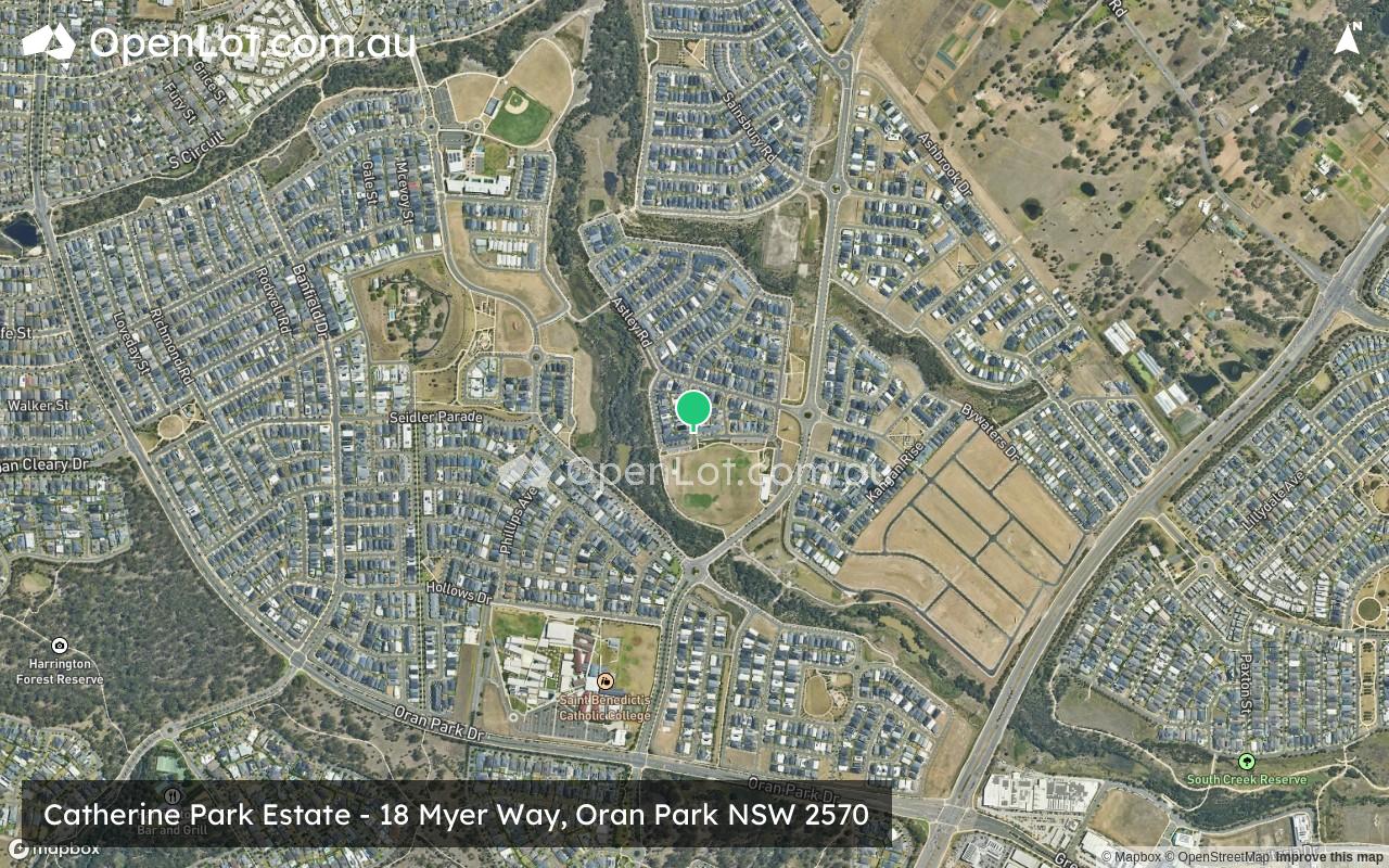 Satellite image for Catherine Park Estate - 18 Myer Way, Oran Park NSW 2570