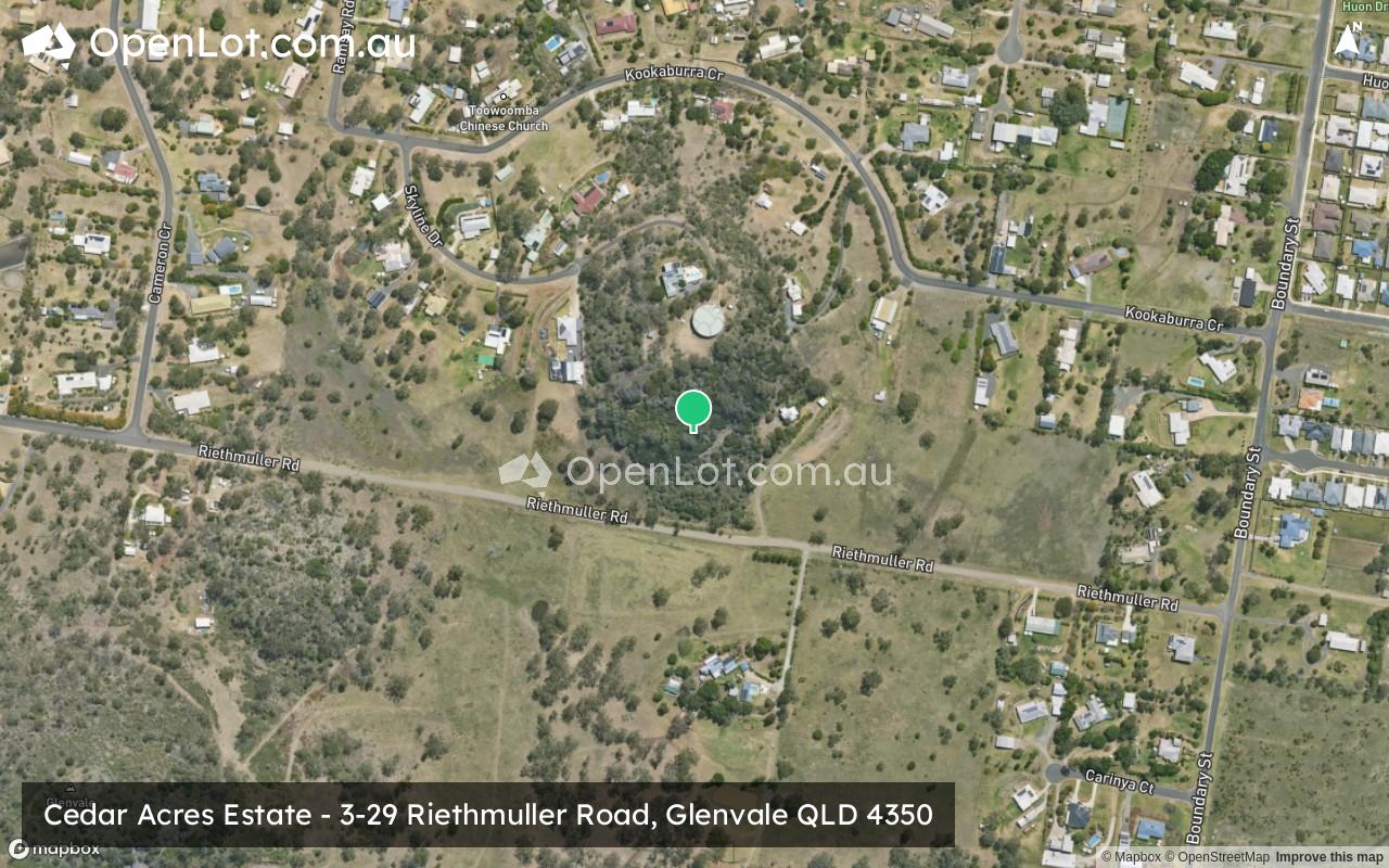 Satellite image for Cedar Acres Estate - 3-29 Riethmuller Road, Glenvale QLD 4350