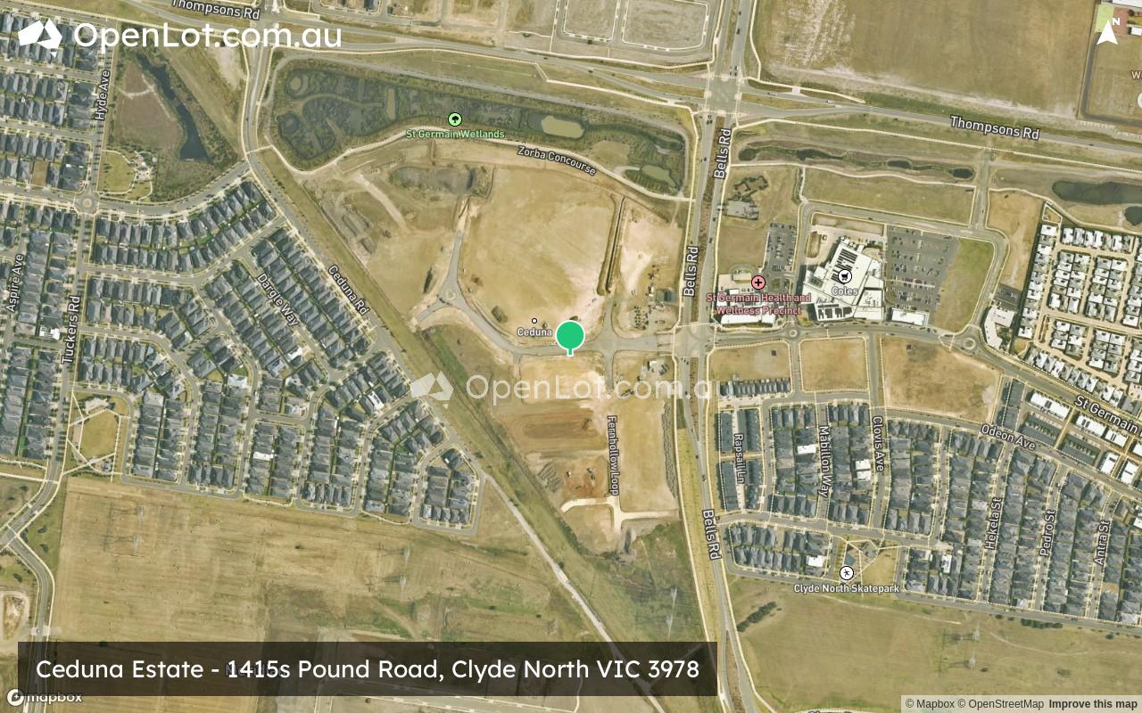 Satellite image for Ceduna Estate - 1415s Pound Road, Clyde North VIC 3978