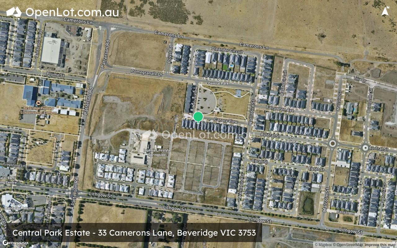 Satellite image for Central Park Estate - 33 Camerons Lane, Beveridge VIC 3753