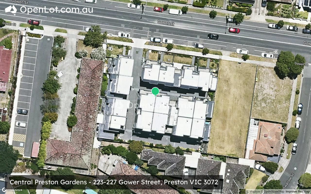 Satellite image for Central Preston Gardens - 223-227 Gower Street, Preston VIC 3072