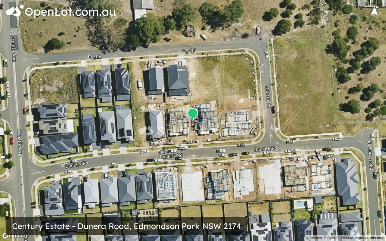 Satellite image for Century Estate - Dunera Road, Edmondson Park NSW 2174