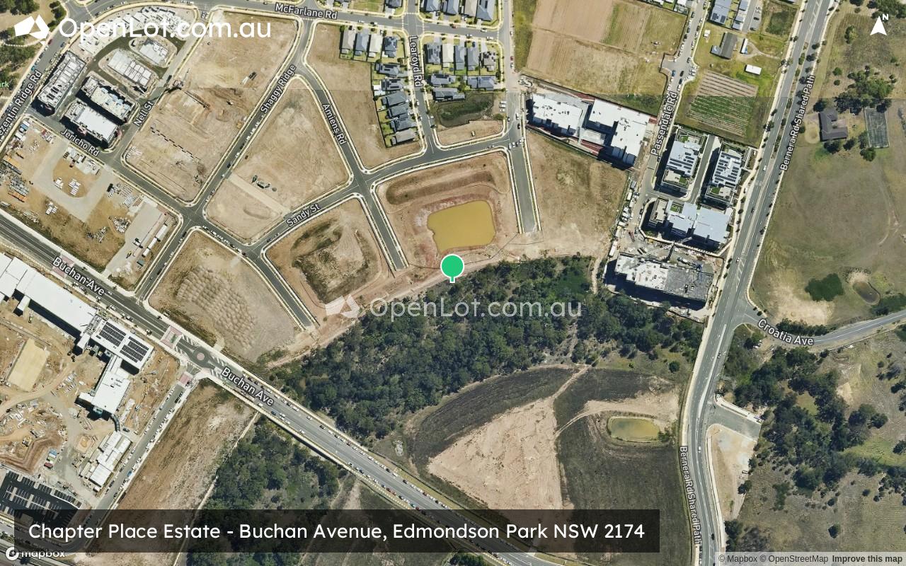 Satellite image for Parkland Precinct Estate - Buchan Avenue, Edmondson Park NSW 2174