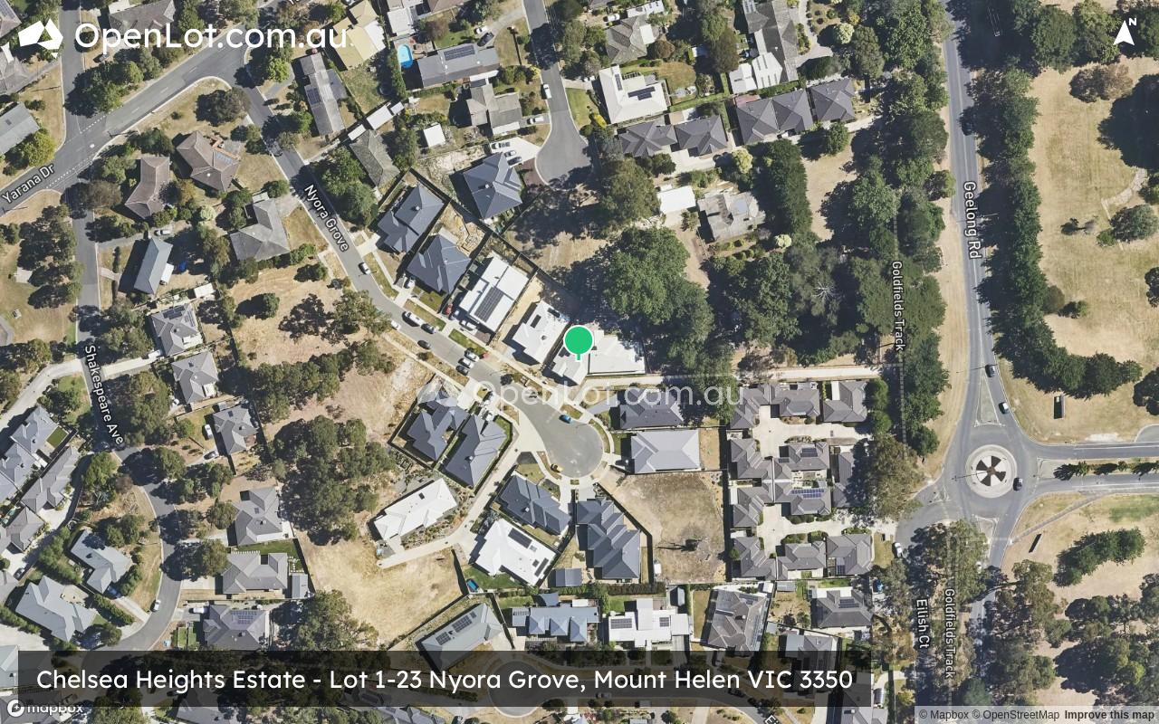 Satellite image for Chelsea Heights Estate - Lot 1-23 Nyora Grove, Mount Helen VIC 3350