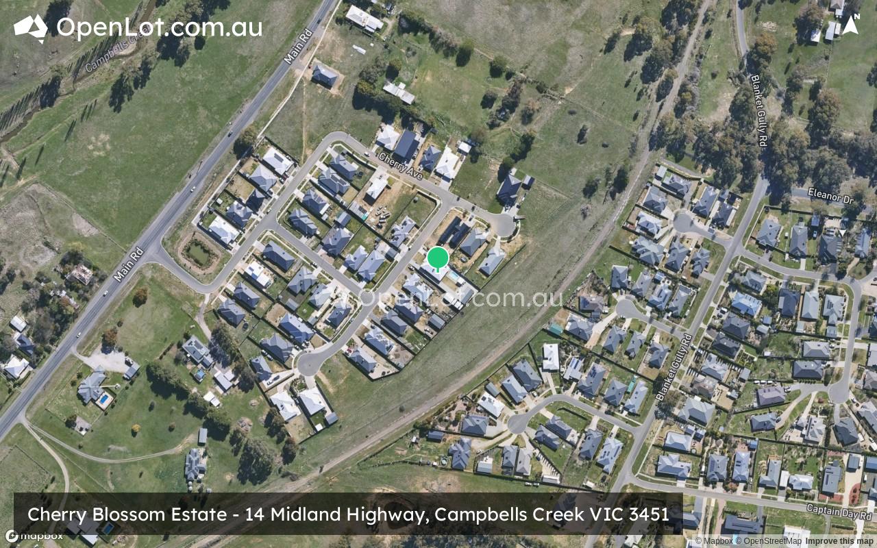Satellite image for Cherry Blossom Estate - 14 Midland Highway, Campbells Creek VIC 3451