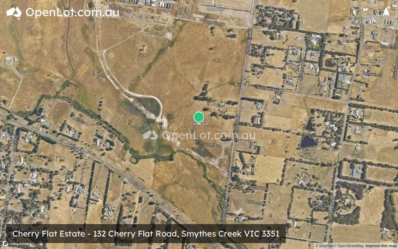 Satellite image for Cherry Flat Estate - 132 Cherry Flat Road, Smythes Creek VIC 3351